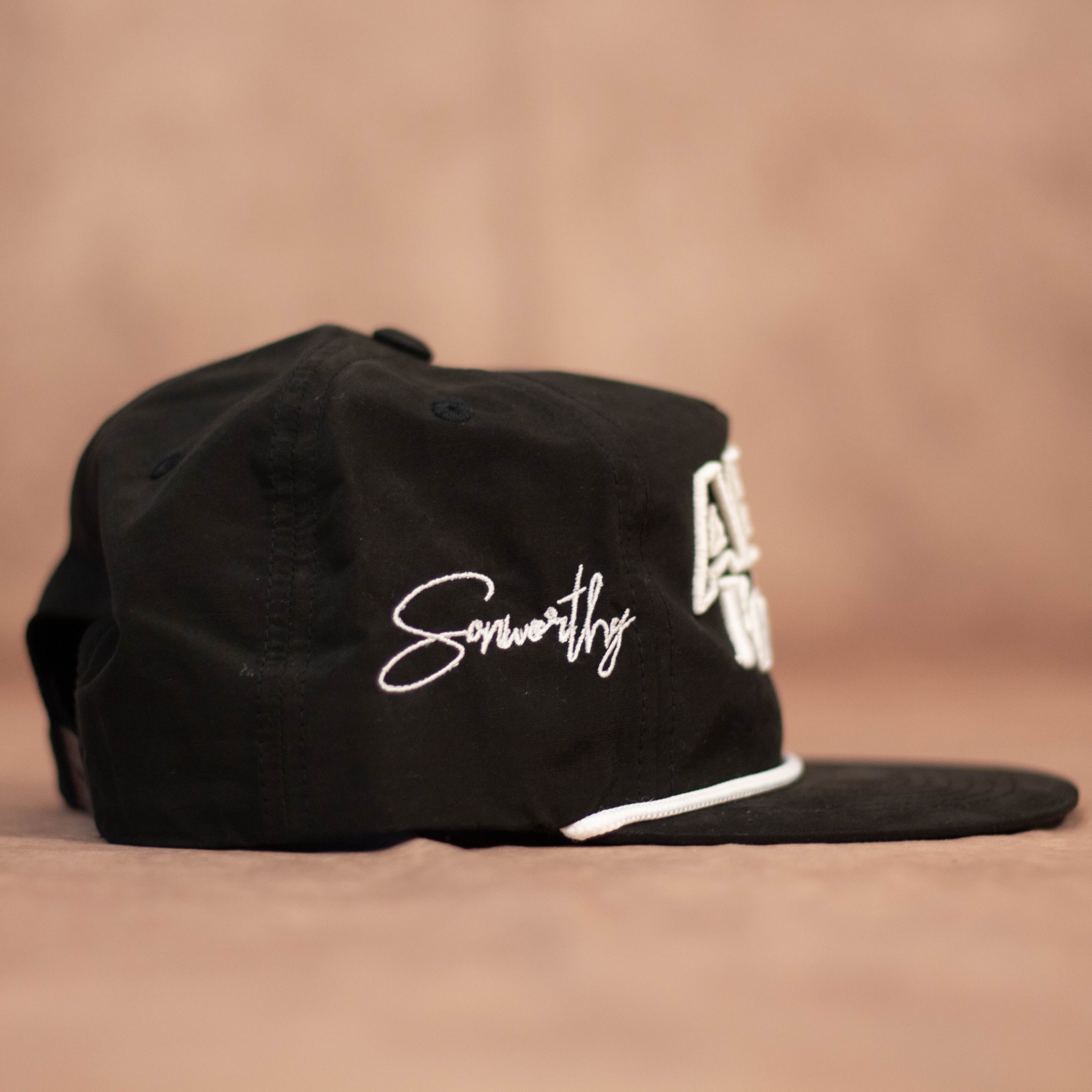 Abba Hat (Black/White Rope Snapback)